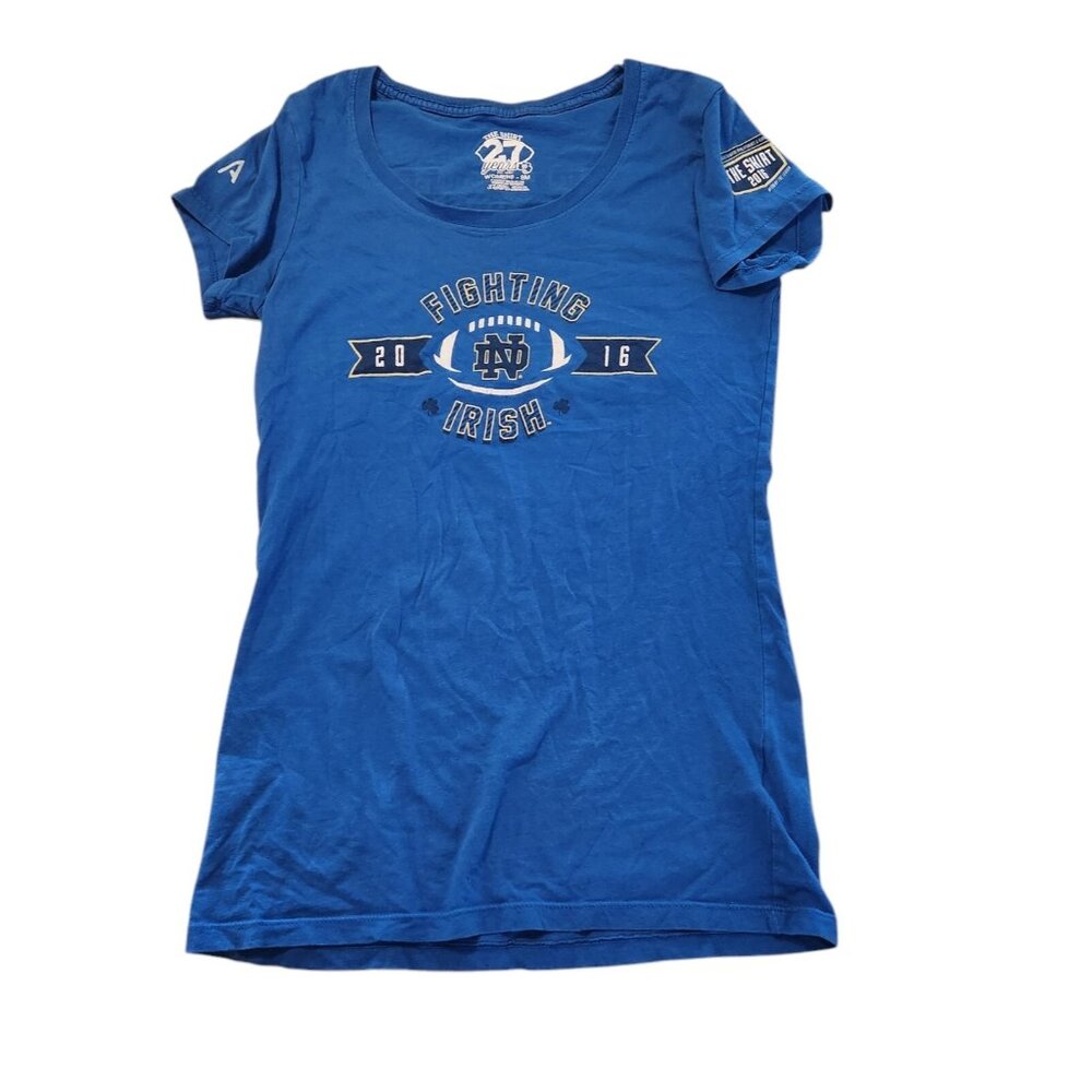 Notre Dame Fighting Irish T-Shirt Rise Above Ourselves 2016 Womens Small EUC